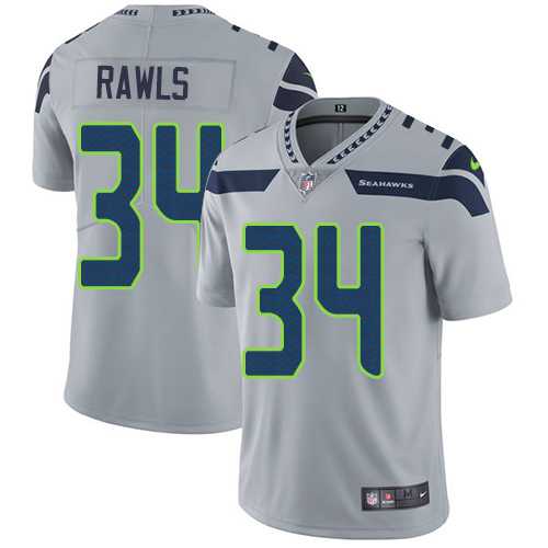 Nike Seattle Seahawks #34 Thomas Rawls Grey Alternate Men's Stitched NFL Vapor Untouchable Limited Jersey