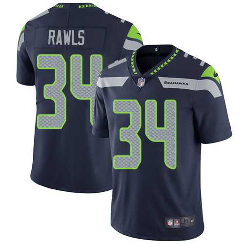 Nike Seattle Seahawks #34 Thomas Rawls Steel Blue Team Color Men's Stitched NFL Vapor Untouchable Limited Jersey