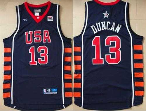 Nike Team USA #13 Tim Duncan Navy Blue 2004 Dream Team Stitched NBA Jersey
