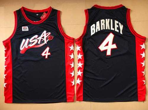 Nike Team USA #4 Charles Barkley Navy Blue 1996 Dream Team Stitched NBA Jersey