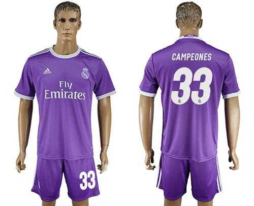 Real Madrid #33 Campeones Away Soccer Club Jersey