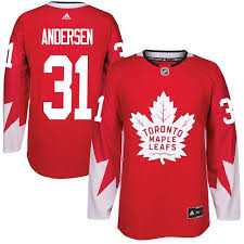 Men's Toronto Maple Leafs #31 Fredrick Andersen Red Alternate Stitched NHL Jersey