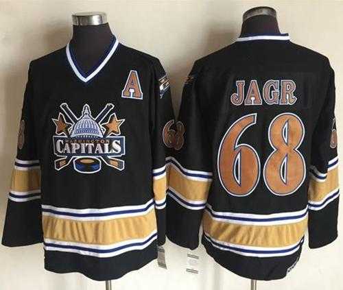 Washington Capitals #68 Jaromir Jagr Black CCM Throwback Stitched NHL Jersey