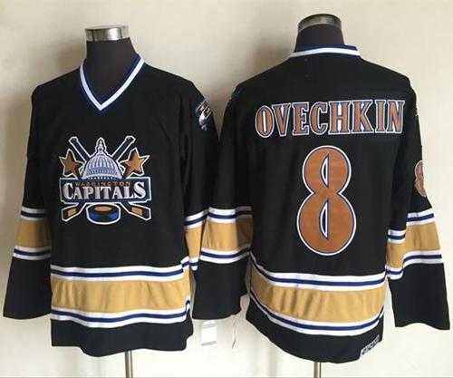 Washington Capitals #8 Alex Ovechkin Black CCM Throwback Stitched NHL Jersey Washington Capitals #8 Alex Ovechkin Black CCM Throwback Stitched NHL Jersey