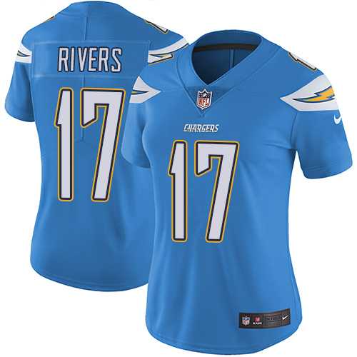 Women's Los Angeles Chargers #17 Philip Rivers Electric Blue Alternate Stitched NFL Vapor Untouchable Limited Jersey Women's Los Angeles Chargers #17 Philip Rivers Electric Blue Alternate Stitched NFL Vapor Untouchable Limited Jersey