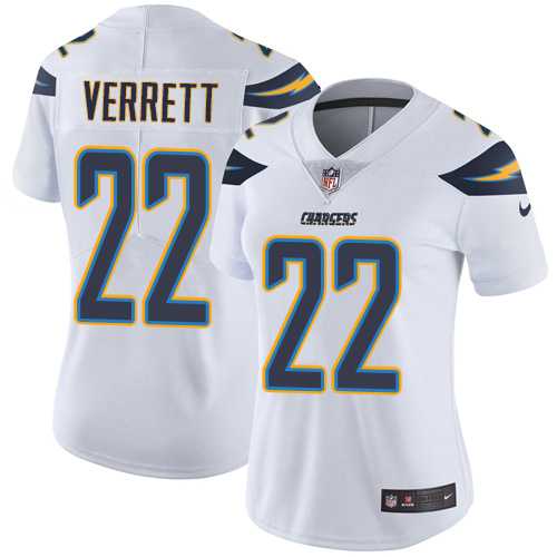 Women's Los Angeles Chargers #22 Jason Verrett White Stitched NFL Vapor Untouchable Limited Jersey
