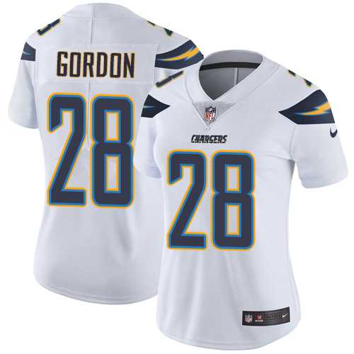 Women's Los Angeles Chargers #28 Melvin Gordon White Stitched NFL Vapor Untouchable Limited Jersey