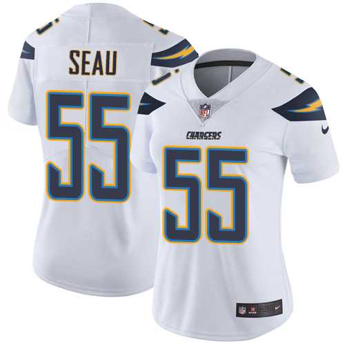 Women's Los Angeles Chargers #55 Junior Seau White Stitched NFL Vapor Untouchable Limited Jersey