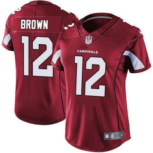 Women's Nike Arizona Cardinals #12 John Brown Red Team Color Stitched NFL Vapor Untouchable Limited Jersey