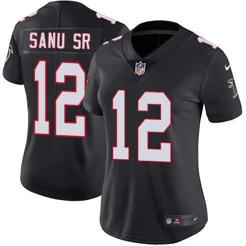 Women's Nike Atlanta Falcons #12 Mohamed Sanu Sr Black Alternate Stitched NFL Vapor Untouchable Limited Jersey