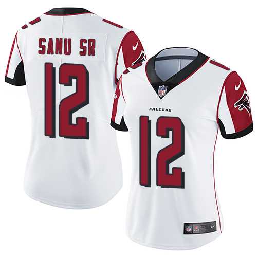 Women's Nike Atlanta Falcons #12 Mohamed Sanu Sr White Stitched NFL Vapor Untouchable Limited Jersey