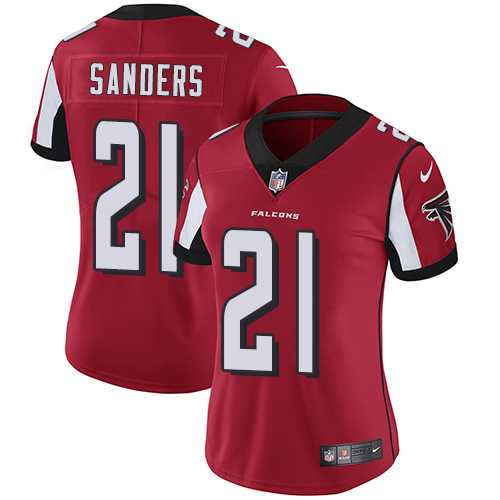 Women's Nike Atlanta Falcons #21 Deion Sanders Red Team Color Stitched NFL Vapor Untouchable Limited Jersey