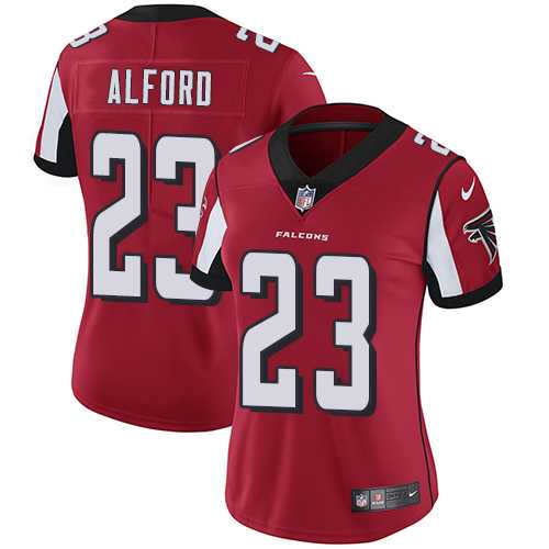 Women's Nike Atlanta Falcons #23 Robert Alford Red Team Color Stitched NFL Vapor Untouchable Limited Jersey
