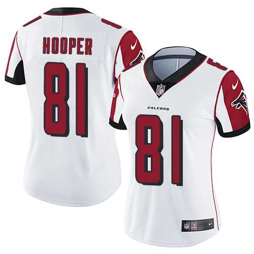 Women's Nike Atlanta Falcons #81 Austin Hooper White Stitched NFL Vapor Untouchable Limited Jersey