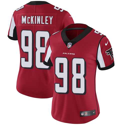 Women's Nike Atlanta Falcons #98 Takkarist McKinley Red Team Color Stitched NFL Vapor Untouchable Limited Jersey