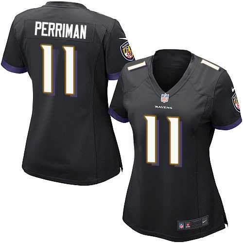Women's Nike Baltimore Ravens #11 Breshad Perriman Black Alternate Stitched NFL New Elite Jersey