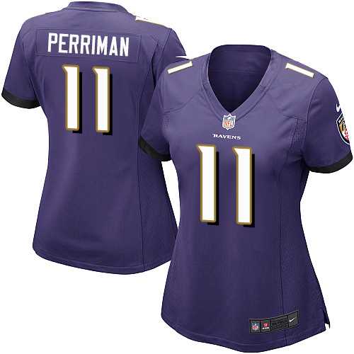 Women's Nike Baltimore Ravens #11 Breshad Perriman Purple Team Color Stitched NFL New Elite Jersey