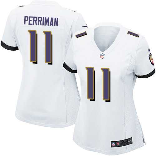Women's Nike Baltimore Ravens #11 Breshad Perriman White Stitched NFL New Elite Jersey