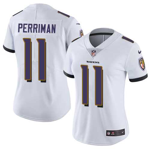Women's Nike Baltimore Ravens #11 Breshad Perriman White Stitched NFL Vapor Untouchable Limited Jersey