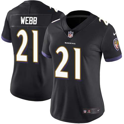 Women's Nike Baltimore Ravens #21 Lardarius Webb Black Alternate Stitched NFL Vapor Untouchable Limited Jersey