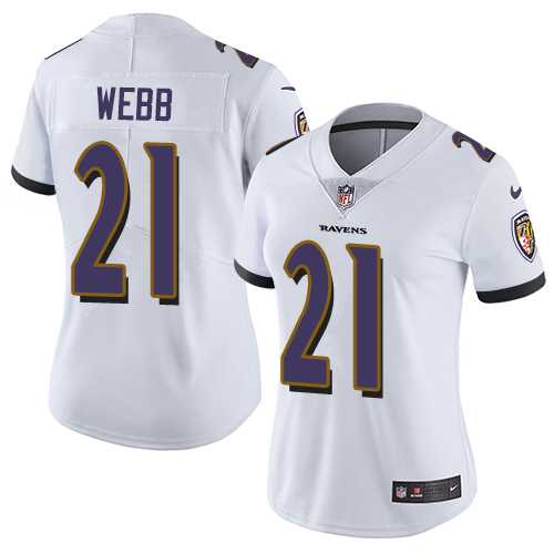 Women's Nike Baltimore Ravens #21 Lardarius Webb White Stitched NFL Vapor Untouchable Limited Jersey