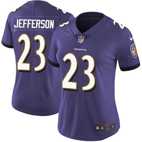 Women's Nike Baltimore Ravens #23 Tony Jefferson Purple Team Color Stitched NFL Vapor Untouchable Limited Jersey Women's Nike Baltimore Ravens #23 Tony Jefferson Purple Team Color Stitched NFL Vapor Untouchable Limited Jersey