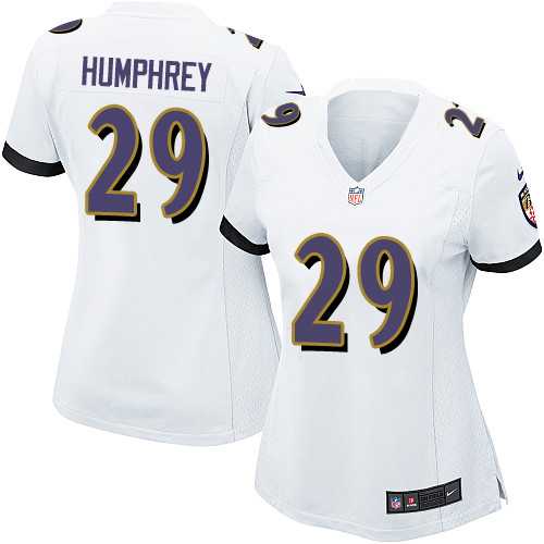 Women's Nike Baltimore Ravens #29 Marlon Humphrey White Stitched NFL New Elite Jersey