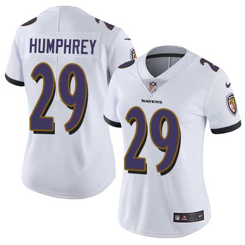 Women's Nike Baltimore Ravens #29 Marlon Humphrey White Stitched NFL Vapor Untouchable Limited Jersey