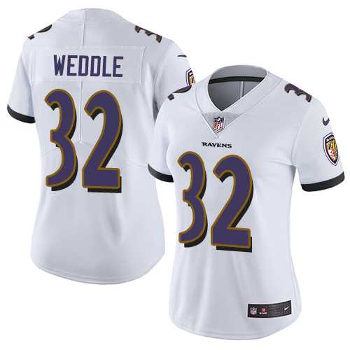Women's Nike Baltimore Ravens #32 Eric Weddle White Stitched NFL Vapor Untouchable Limited Jersey