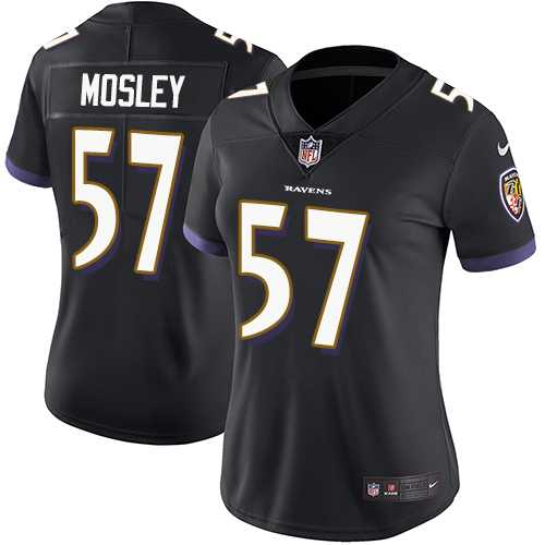 Women's Nike Baltimore Ravens #57 C.J. Mosley Black Alternate Stitched NFL Vapor Untouchable Limited Jersey