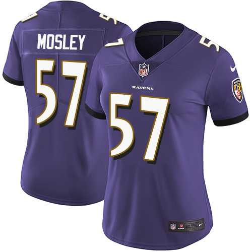 Women's Nike Baltimore Ravens #57 C.J. Mosley Purple Team Color Stitched NFL Vapor Untouchable Limited Jersey
