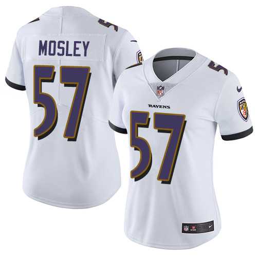 Women's Nike Baltimore Ravens #57 C.J. Mosley White Stitched NFL Vapor Untouchable Limited Jersey