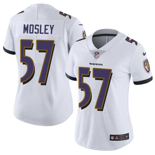 Women's Nike Baltimore Ravens #57 C.J. Mosley White Stitched NFL Vapor Untouchable Limited Jersey Women's Nike Baltimore Ravens #57 C.J. Mosley White Stitched NFL Vapor Untouchable Limited Jersey