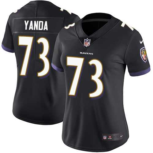 Women's Nike Baltimore Ravens #73 Marshal Yanda Black Alternate Stitched NFL Vapor Untouchable Limited Jersey