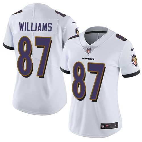 Women's Nike Baltimore Ravens #87 Maxx Williams White Stitched NFL Vapor Untouchable Limited Jersey Women's Nike Baltimore Ravens #87 Maxx Williams White Stitched NFL Vapor Untouchable Limited Jersey