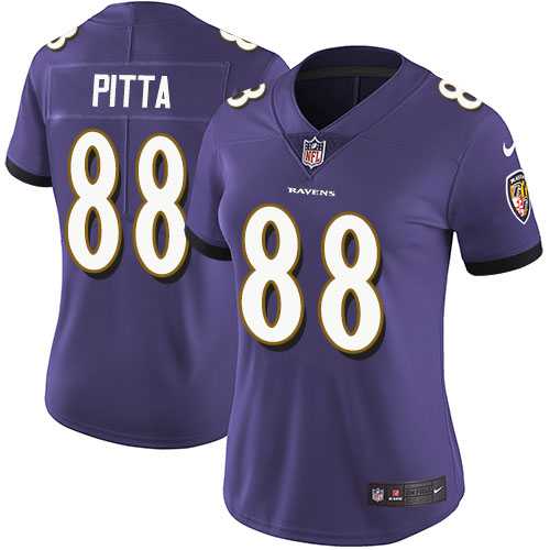 Women's Nike Baltimore Ravens #88 Dennis Pitta Purple Team Color Stitched NFL Vapor Untouchable Limited Jersey