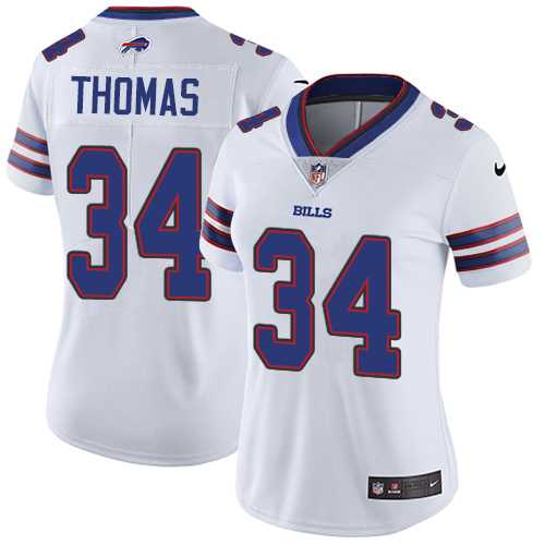 Women's Nike Buffalo Bills #34 Thurman Thomas White Stitched NFL Vapor Untouchable Limited Jersey