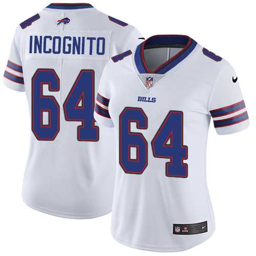 Women's Nike Buffalo Bills #64 Richie Incognito White Stitched NFL Vapor Untouchable Limited Jersey