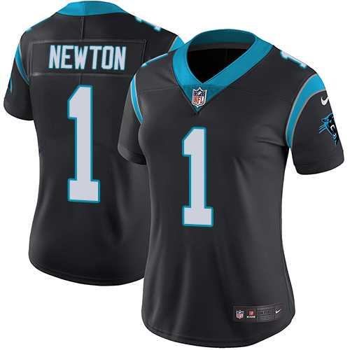 Women's Nike Carolina Panthers #1 Cam Newton Black Team Color Stitched NFL Vapor Untouchable Limited Jersey