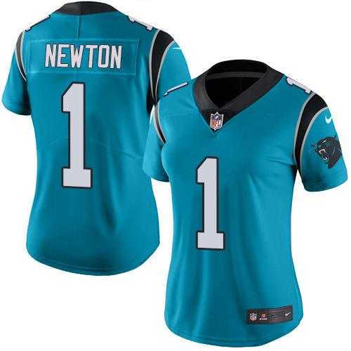 Women's Nike Carolina Panthers #1 Cam Newton Blue Alternate Stitched NFL Vapor Untouchable Limited Jersey
