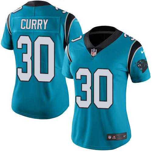 Women's Nike Carolina Panthers #30 Stephen Curry Blue Alternate Stitched NFL Vapor Untouchable Limited Jersey