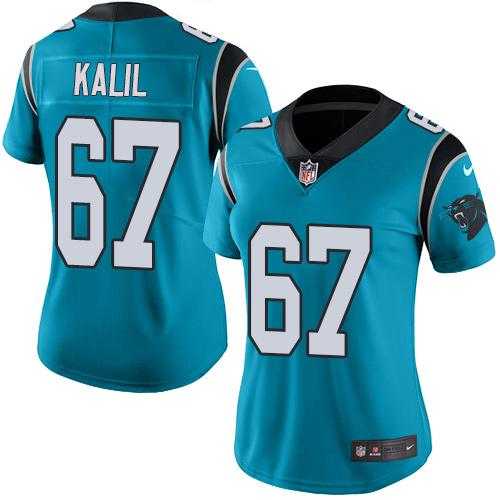Women's Nike Carolina Panthers #67 Ryan Kalil Blue Alternate Stitched NFL Vapor Untouchable Limited Jersey