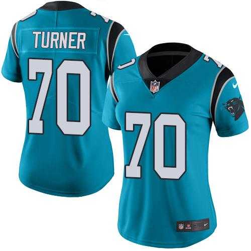 Women's Nike Carolina Panthers #70 Trai Turner Blue Alternate Stitched NFL Vapor Untouchable Limited Jersey