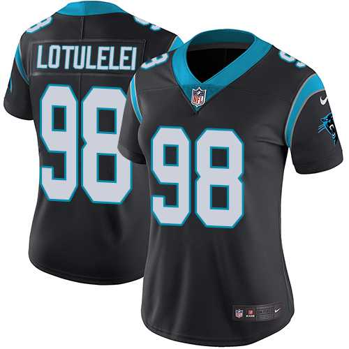 Women's Nike Carolina Panthers #98 Star Lotulelei Black Team Color Stitched NFL Vapor Untouchable Limited Jersey