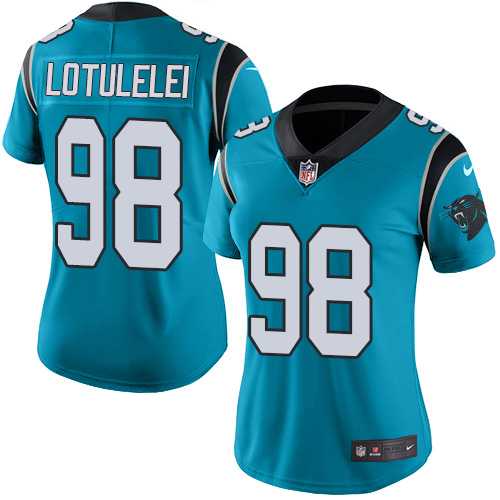 Women's Nike Carolina Panthers #98 Star Lotulelei Blue Alternate Stitched NFL Vapor Untouchable Limited Jersey