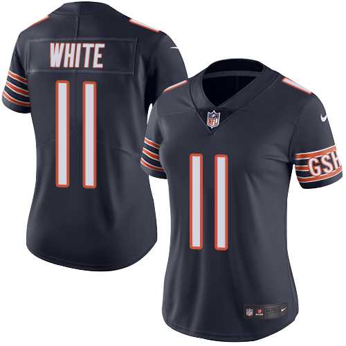 Women's Nike Chicago Bears #11 Kevin White Navy Blue Team Color Stitched NFL Vapor Untouchable Limited Jersey