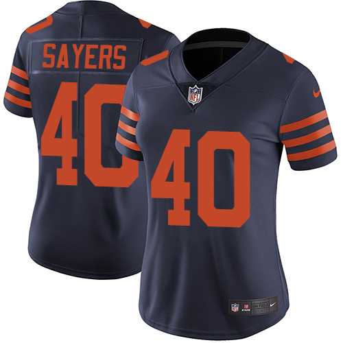Women's Nike Chicago Bears #40 Gale Sayers Navy Blue Alternate Stitched NFL Vapor Untouchable Limited Jersey