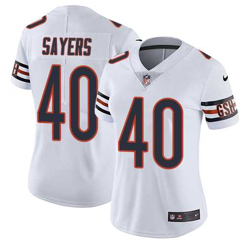 Women's Nike Chicago Bears #40 Gale Sayers White Stitched NFL Vapor Untouchable Limited Jersey