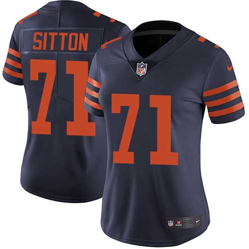 Women's Nike Chicago Bears #71 Josh Sitton Navy Blue Alternate Stitched NFL Vapor Untouchable Limited Jersey
