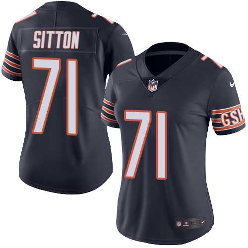 Women's Nike Chicago Bears #71 Josh Sitton Navy Blue Team Color Stitched NFL Vapor Untouchable Limited Jersey